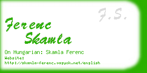 ferenc skamla business card